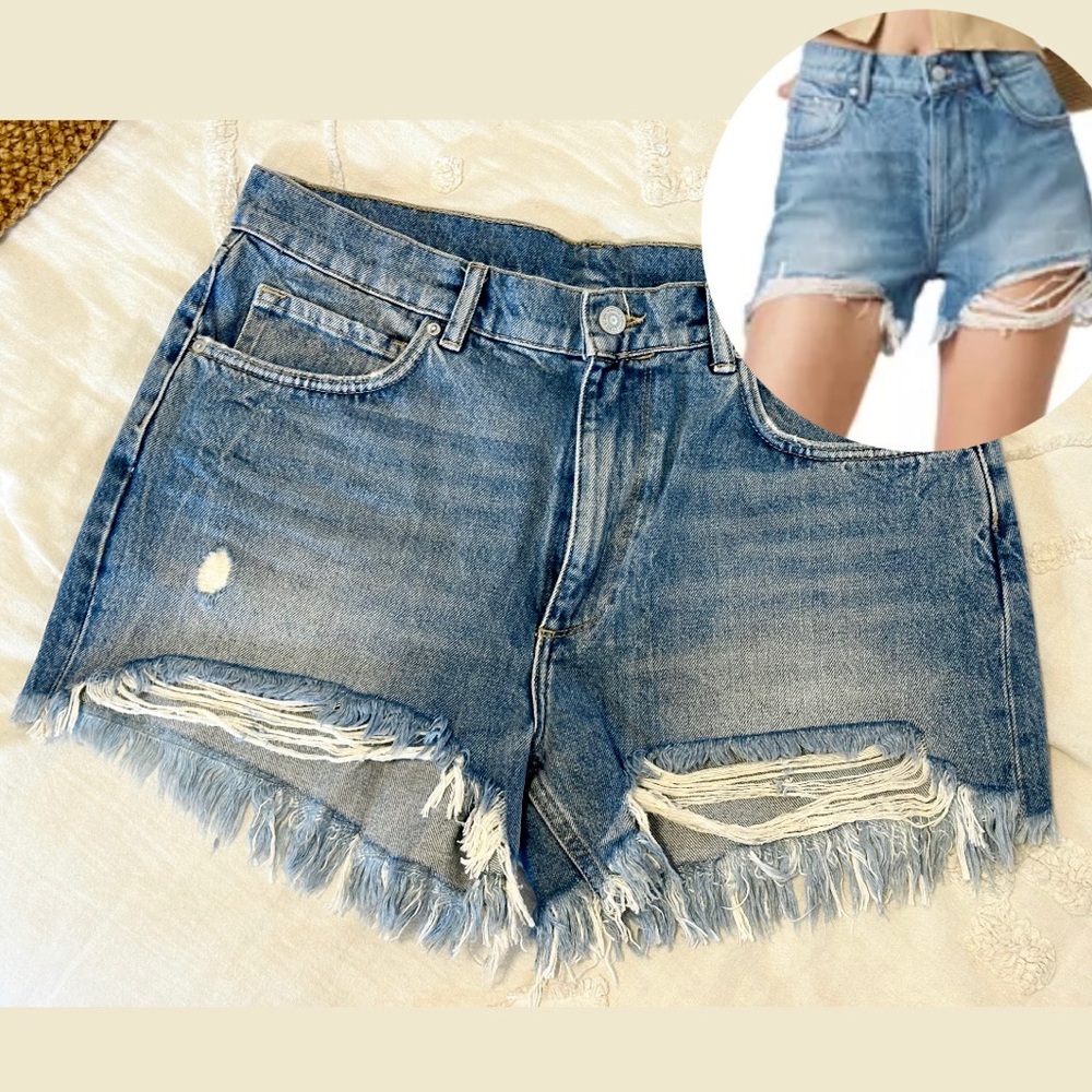 NWOT AllSaints Denim Shorts Cutoffs Distressed size 29